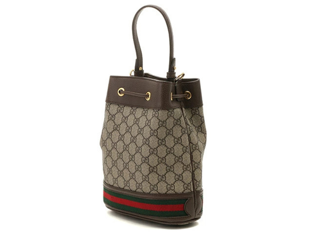 Gucci Baguette Leather Ophidia Bag Beige Cream GG Tan Cream